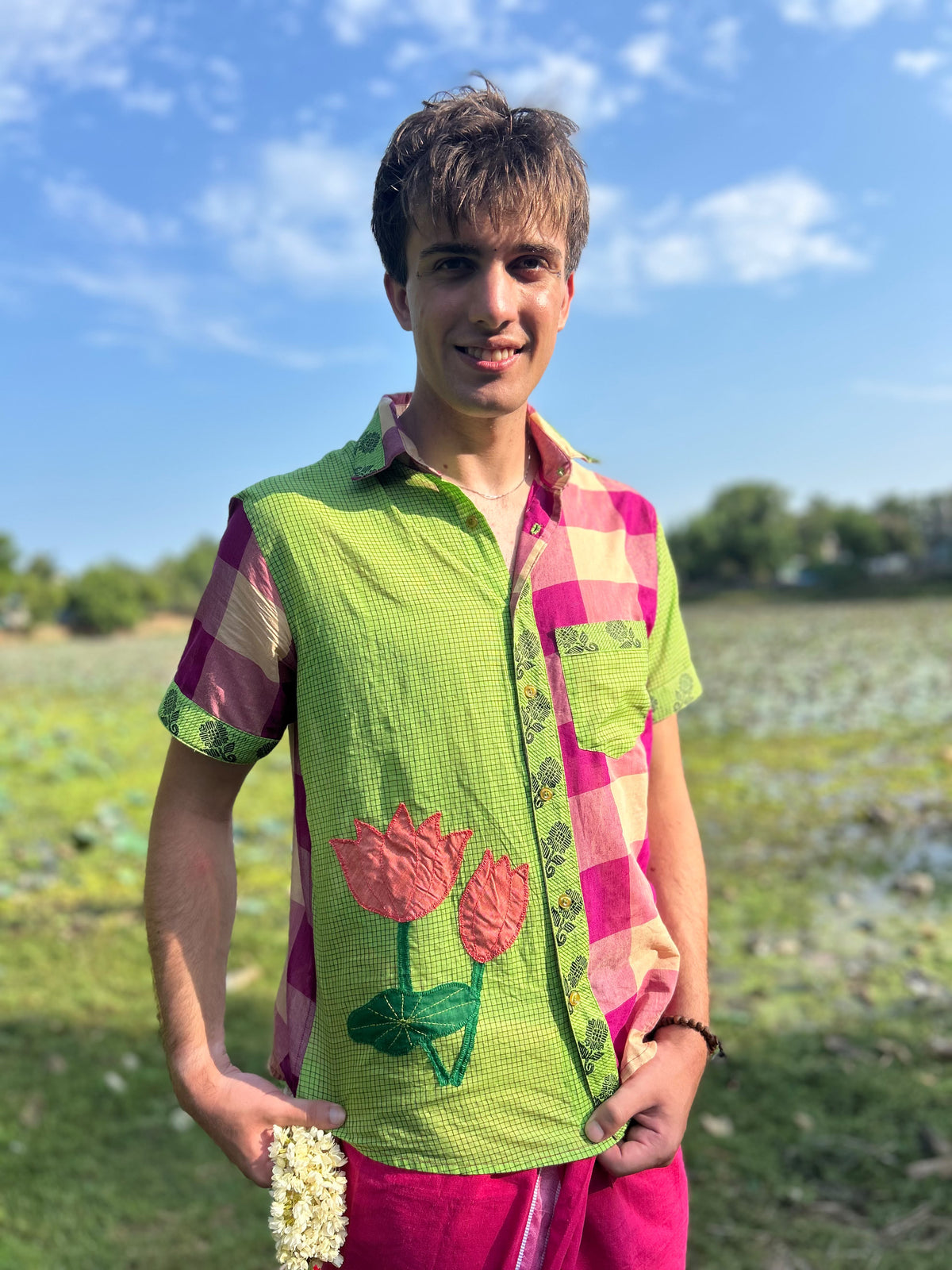 🌸 TAMARAI 2 — LOTUS MADRAS CHECK SHIRT