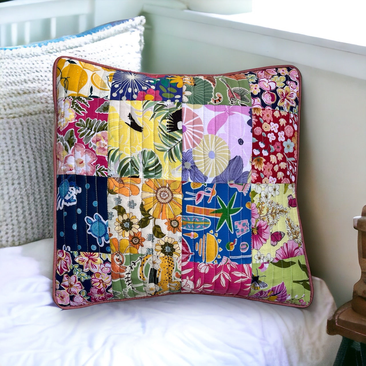 Colour Splash Patchwork Cushion Covers (100% Cotton Fabric)