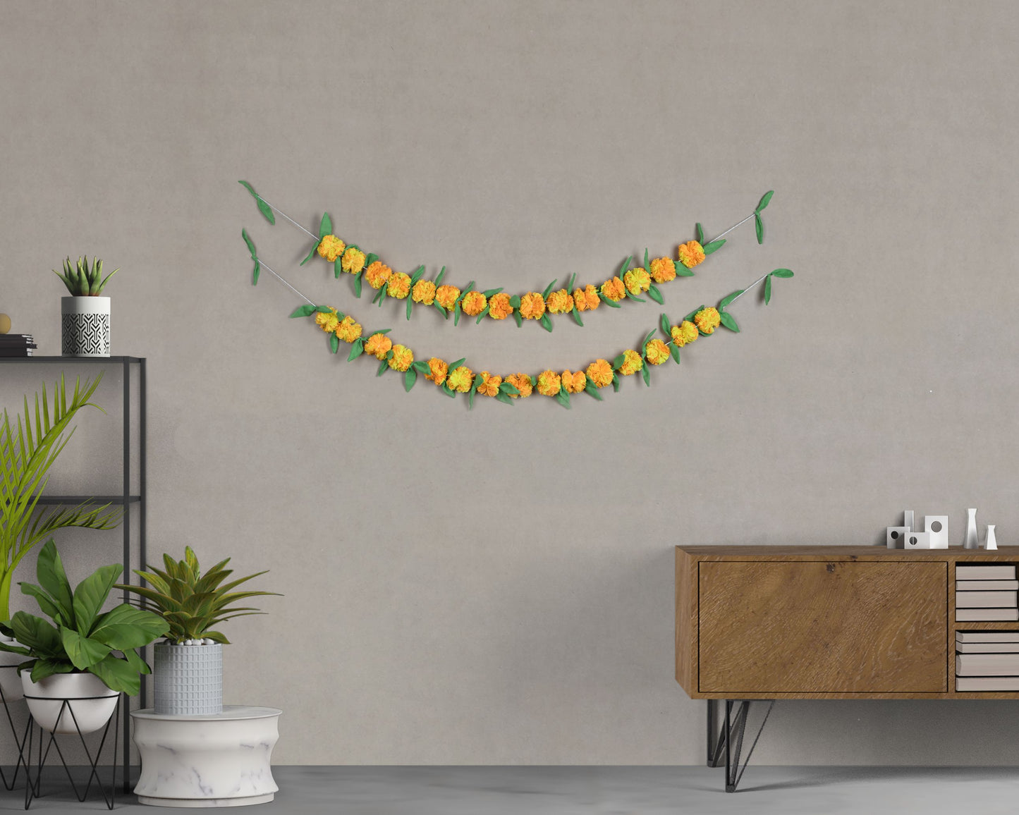 Upcycled Genda/Marigold Cloth Flower Garland String