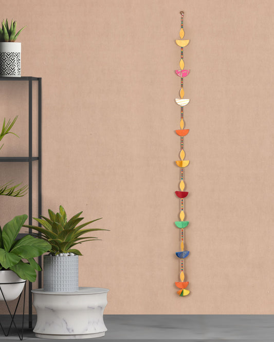 Upcycled Handmade Fabric Diya String Festive Decoration Hanging Prop