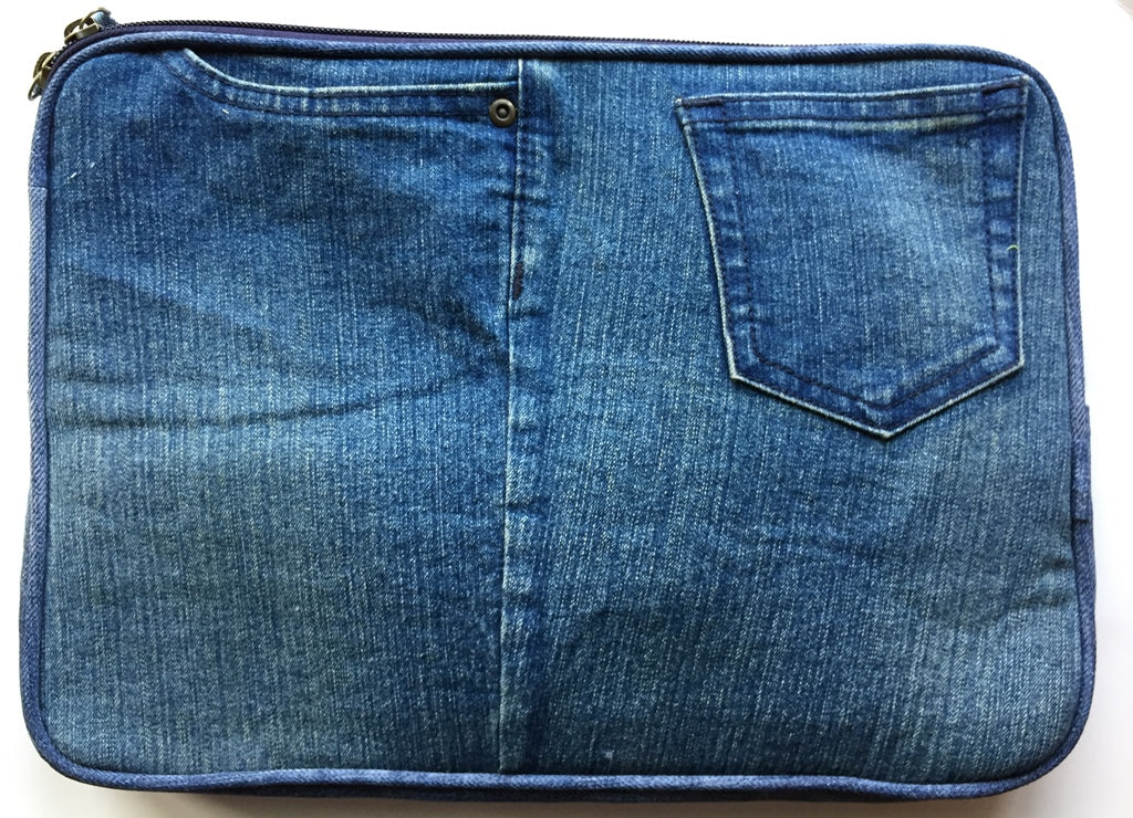 Blues Denim Patchwork Laptop sleeve