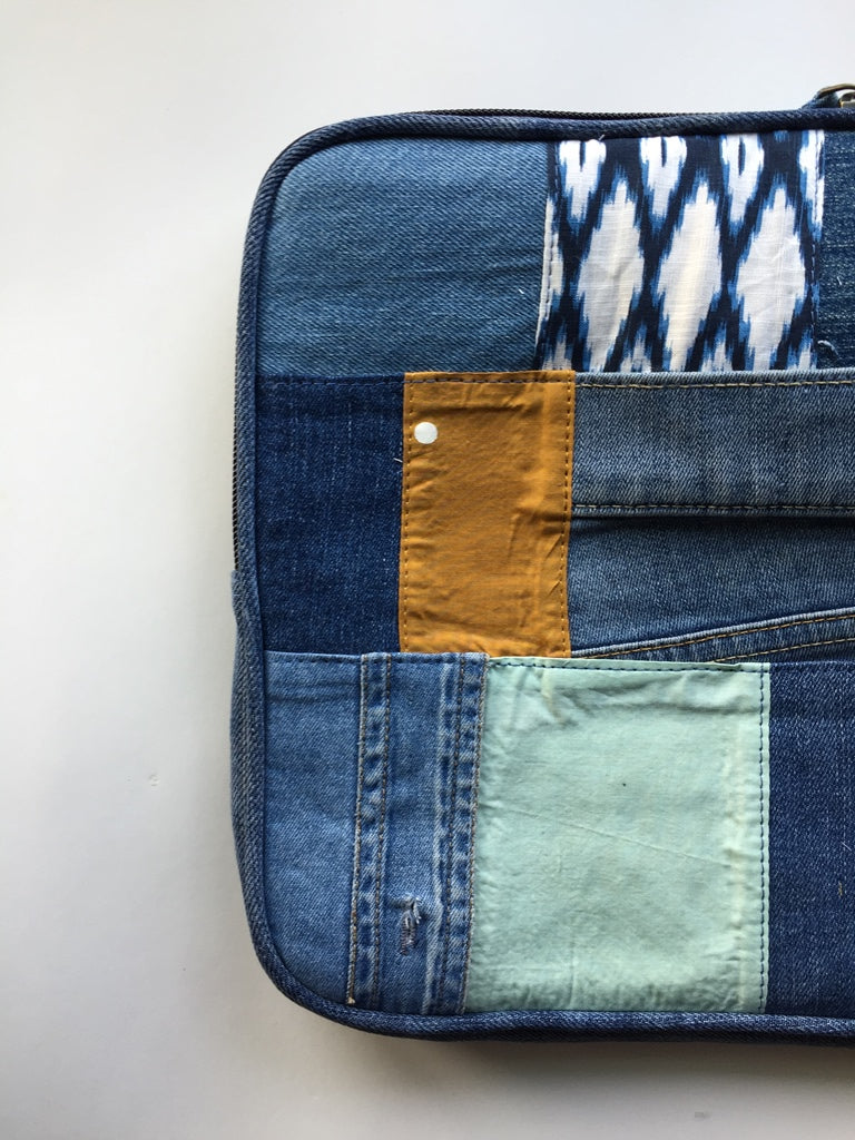 Blues Denim Patchwork Laptop sleeve