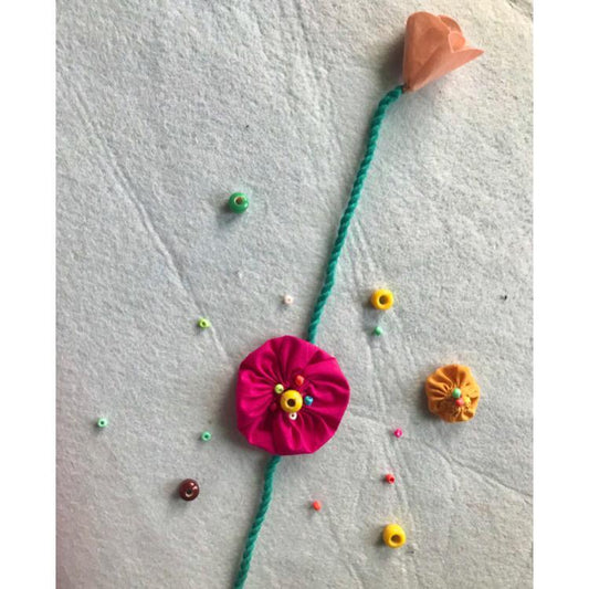 Upcycled Handmade Beady Flower Rakhi