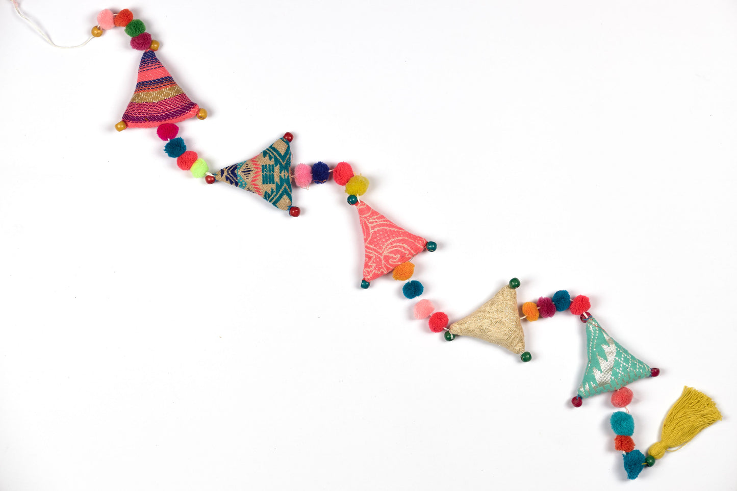 Upcycled Boho Triangles Festive Decoration String Hanging Party Prop