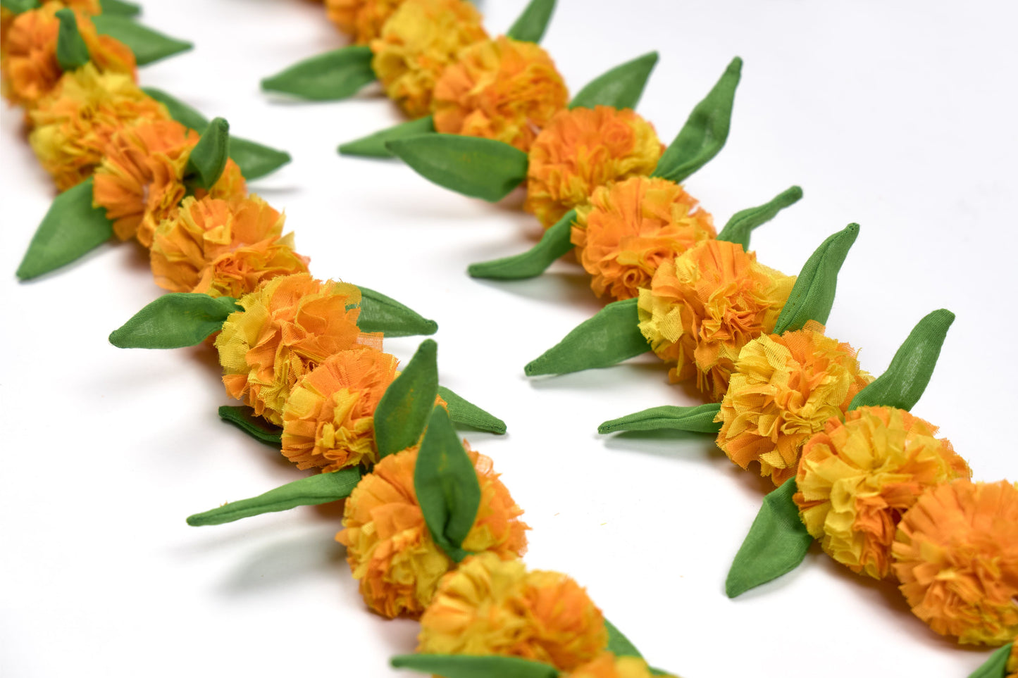 Upcycled Genda/Marigold Cloth Flower Garland String