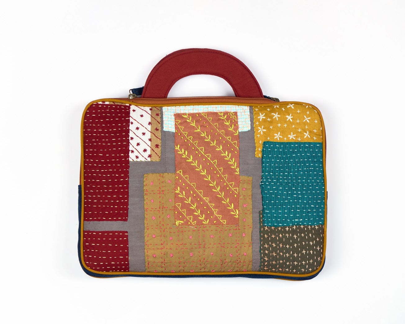 Upcycled Sashiko Embroidery Laptop sleeve