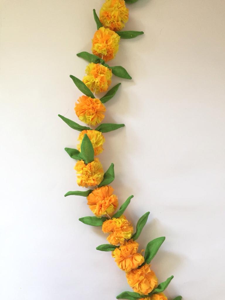 Upcycled Genda/Marigold Cloth Flower Garland String